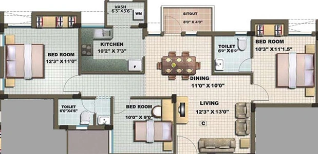 3 BHK Flat in Casagrand Madhuban in Madipakkam, Chennai - Image 850706