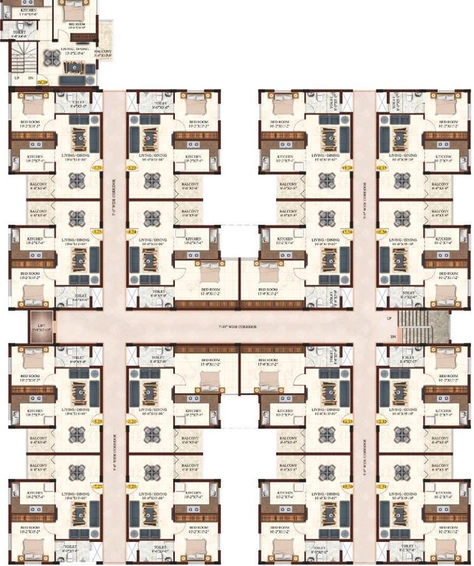 Floor Plan of Casagrand Pallagio in Thoraipakkam, Chennai - Image 265267