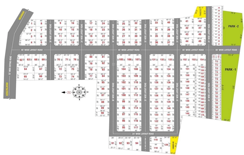 Master Plan of Shanthi Mira Homes in Kovilpalayam, Coimbatore - Image 365943