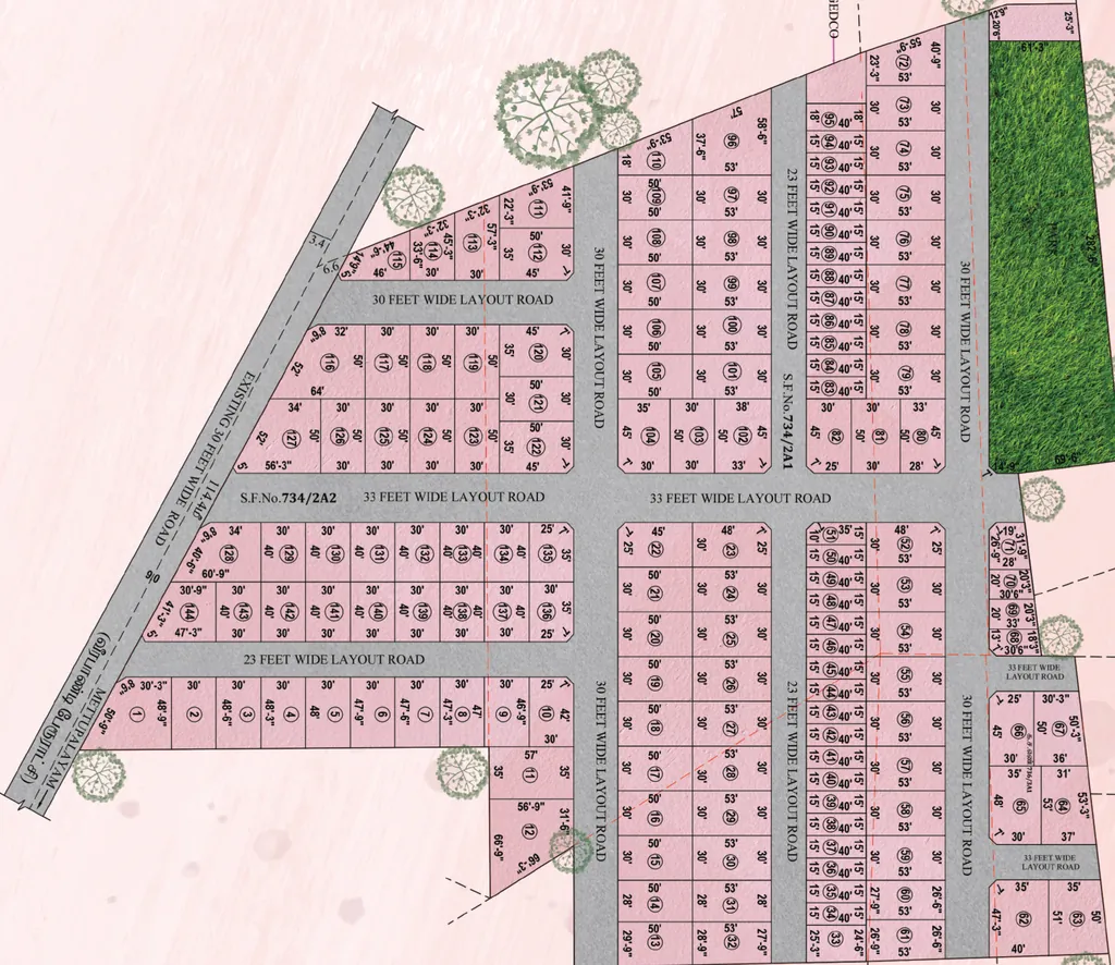 Master Plan of Shanthi The New Town in Veerapandi Pirivu, Coimbatore - Image 369374