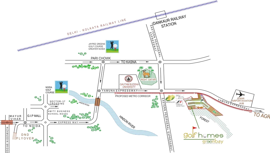 Location of Greenbay Golf Village in Yamuna Expressway, Greater Noida - Image 361114
