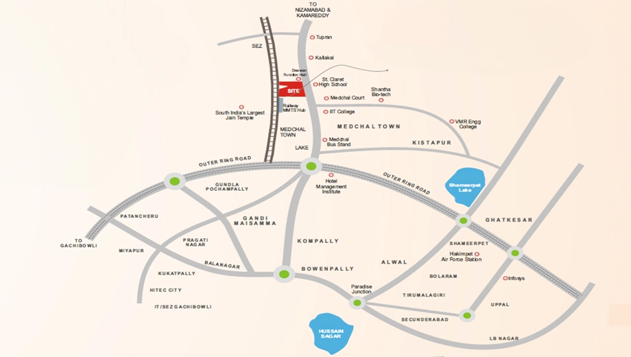 Location of Haripriya Ganga Grandeur in Medachal, Hyderabad - Image 350282