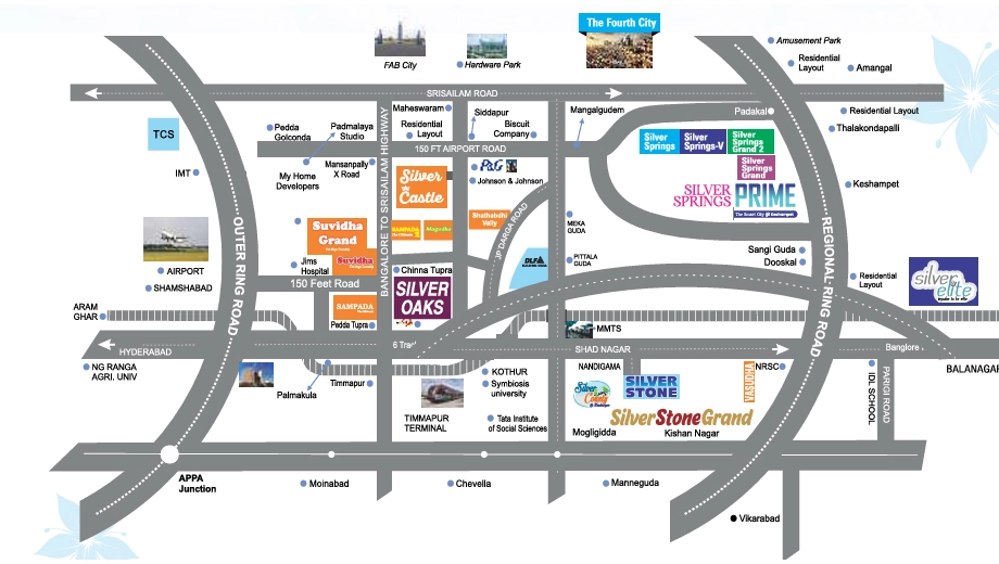 Location of Shathabdhi Silver County in Shadnagar, Hyderabad - Image 350095