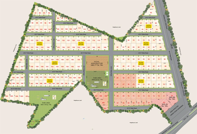Master Plan of Oorjitas Meghana Golden Woods in Medachal, Hyderabad - Image 301843