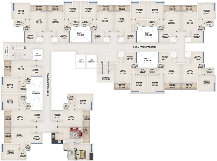 Floor Plan of Cozy Karishma in Wagholi, Pune - Image 24780
