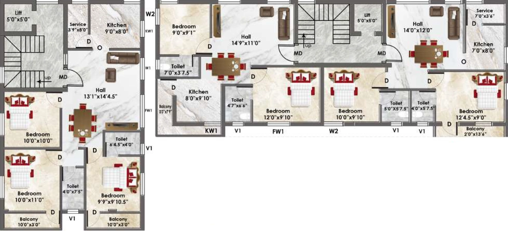 Floor Plan of Amudha Sripuram Niwas 2 in Gowriwakkam, Chennai - Image 343036