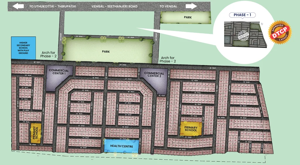 Master Plan of Merloam Park Town in Vengal, Chennai - Image 322494