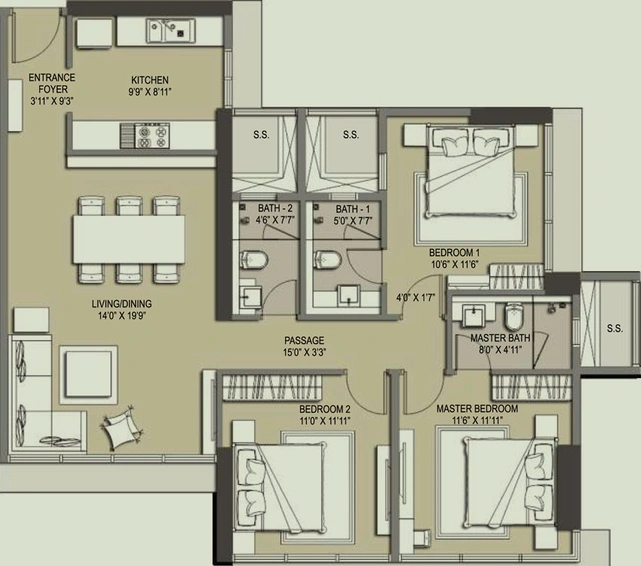 3 BHK Flat in Ahuja Link Park in Malad West, Mumbai - Image 465653