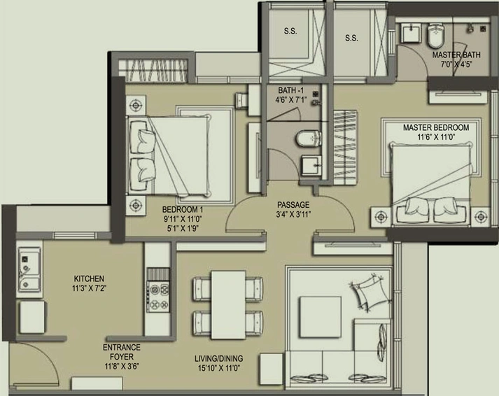 2 BHK Flat in Ahuja Link Park in Malad West, Mumbai - Image 465651