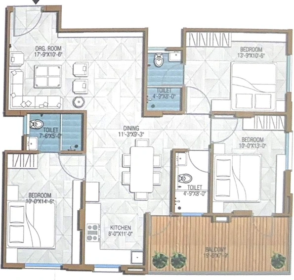 3 BHK Flat in Heavens Terraces in Manyawas, Jaipur - Image 852188