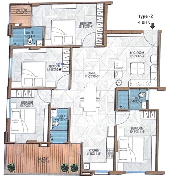 4 BHK Flat in Heavens Terraces in Manyawas, Jaipur - Image 852190