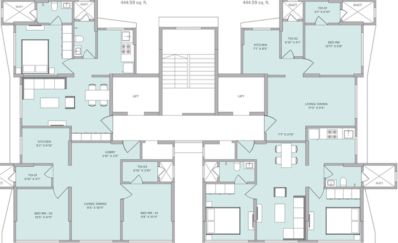 Floor Plan of Marathon Eminence in Mulund West, Mumbai - Image 35448