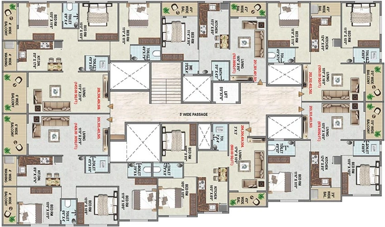 Floor Plan of Samruddhi Villa in Pathardi Phata, Nashik - Image 272511