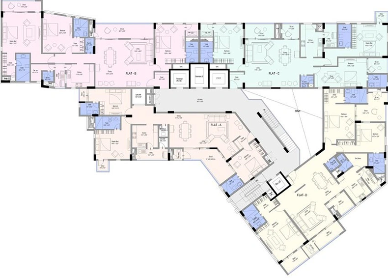 Floor Plan of ETA Lilac Heights in RA Puram, Chennai - Image 273354