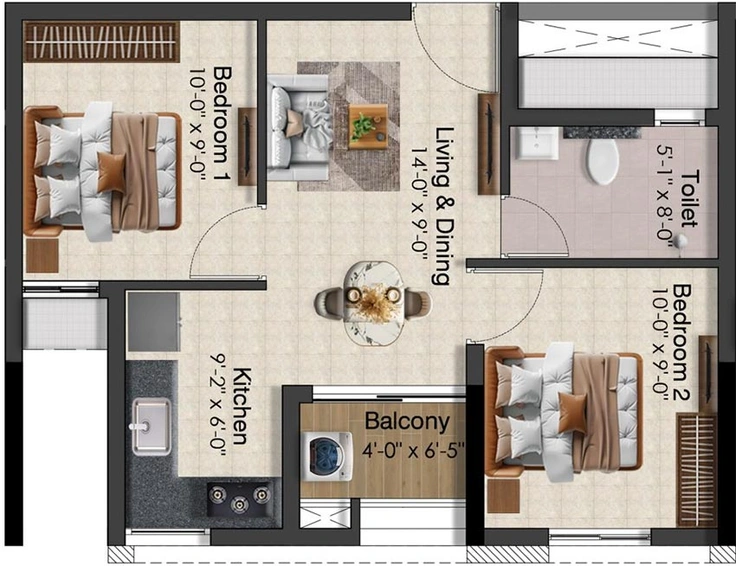2 BHK Flat in Radiance Solitaire in Madhavaram, Chennai - Image 852979