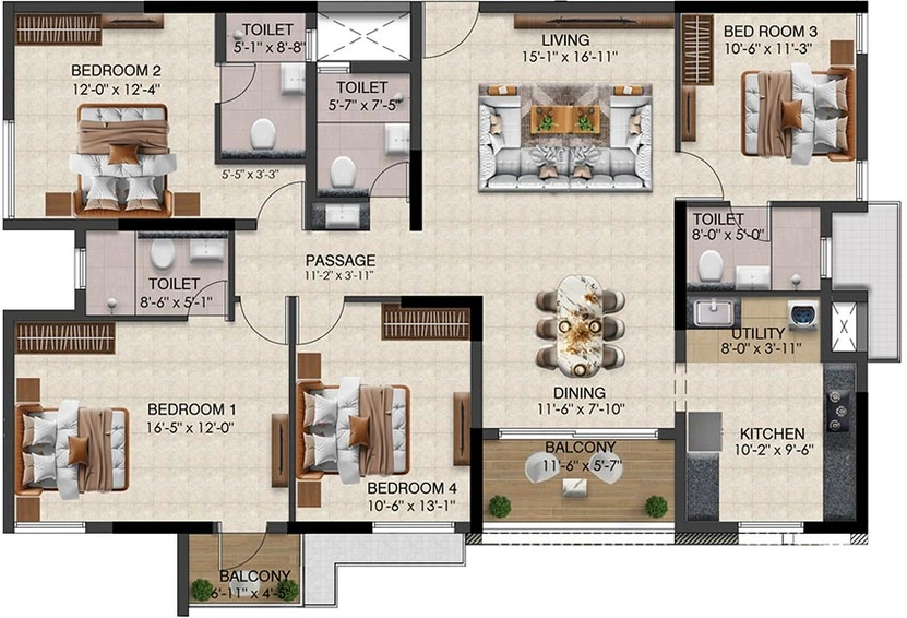 4 BHK Flat in Radiance Solitaire in Madhavaram, Chennai - Image 852983