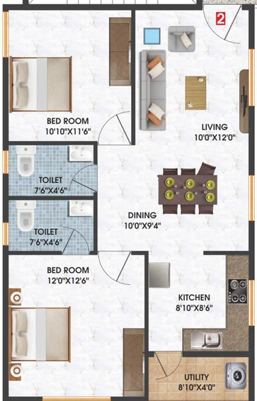2 BHK Flat in Varma Yellow Sapphire in Devinagar, Bangalore - Image 853314