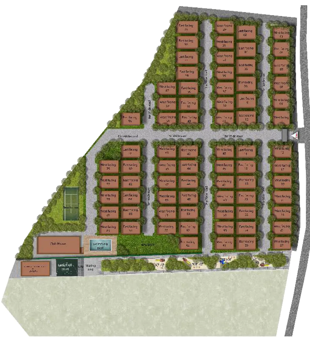 Master Plan of Singleton Silver Oak Residences in Thummaloor, Hyderabad - Image 274098