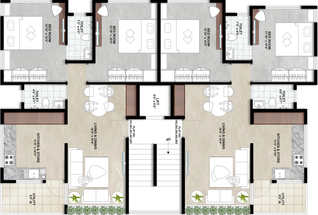 Floor Plan of Dharmik Sai Bhakti Residency in Dwarka, Nashik - Image 277593