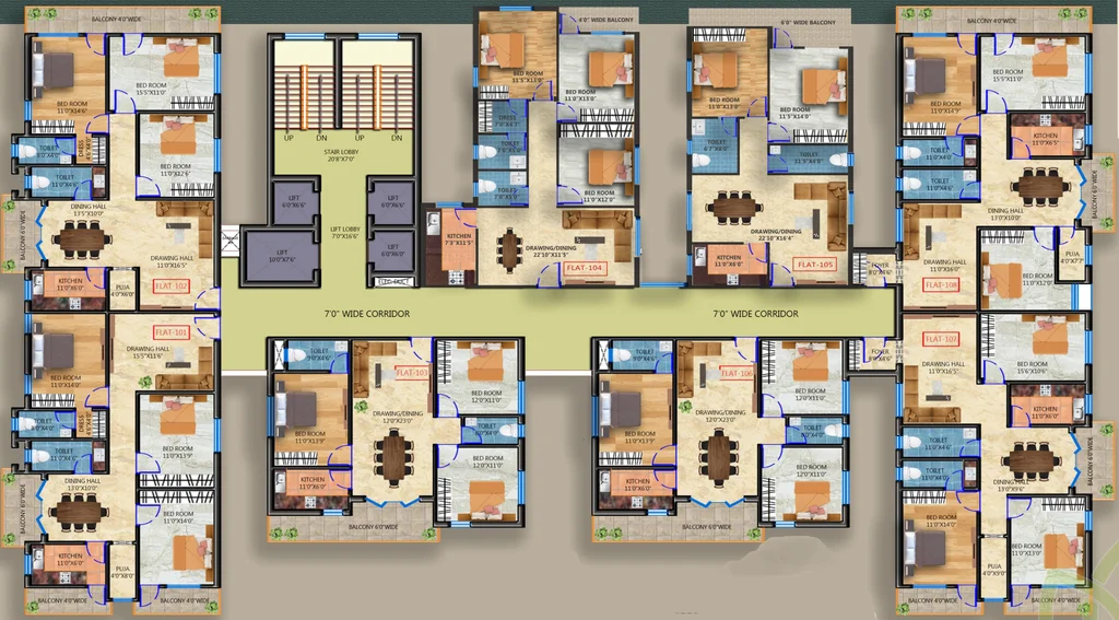 Floor Plan of Naman Shradha Garden in Namkum, Ranchi - Image 277614