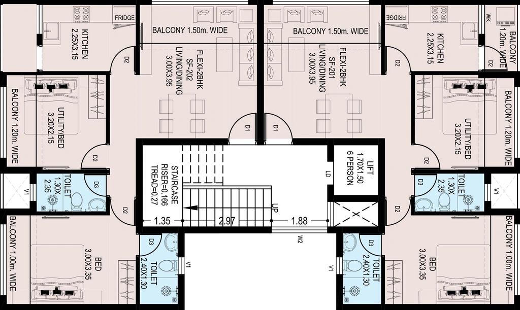 Floor Plan of Cityscape Pink Leaf in Gogol, Goa - Image 277767