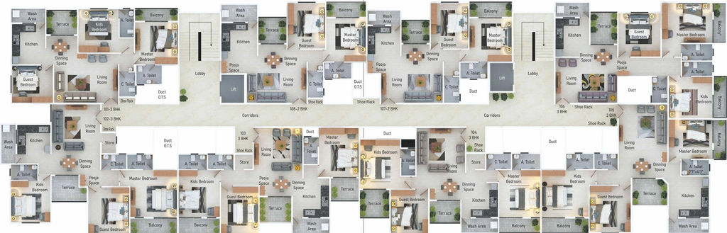 Floor Plan of Mangal Kaavya Heights in New Manish Nagar, Nagpur - Image 277810