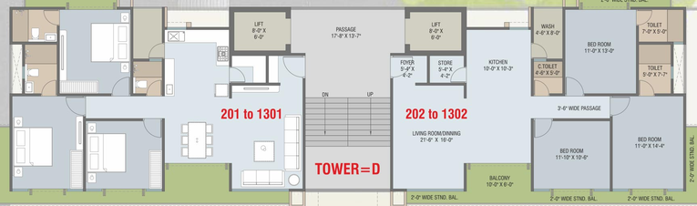 Floor Plan of Courtyard Trident in Sevasi, Vadodara - Image 277821