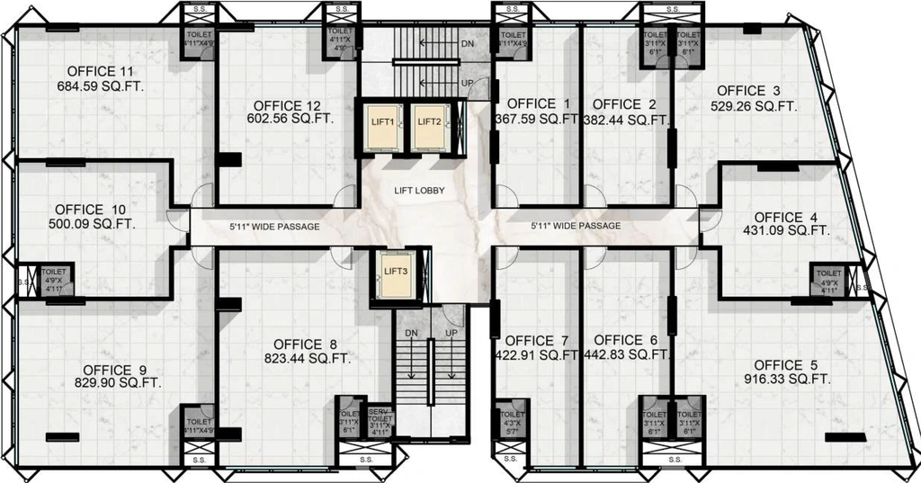 Floor Plan of Skyblu 72 Corp in Andheri East, Mumbai - Image 279093