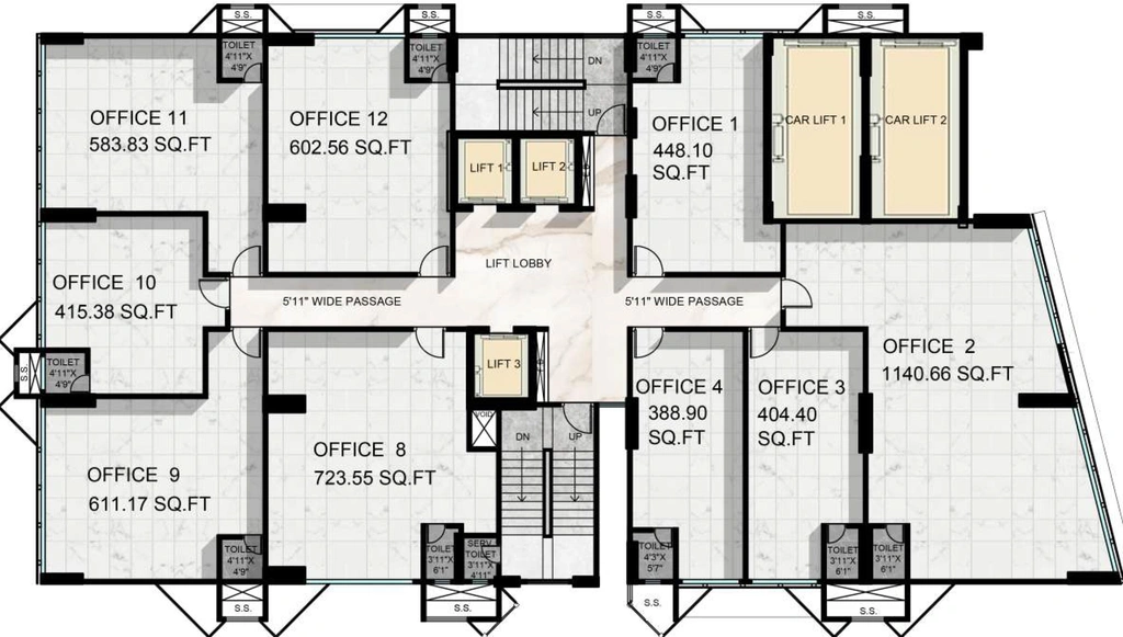 Floor Plan of Skyblu 72 Corp in Andheri East, Mumbai - Image 279092