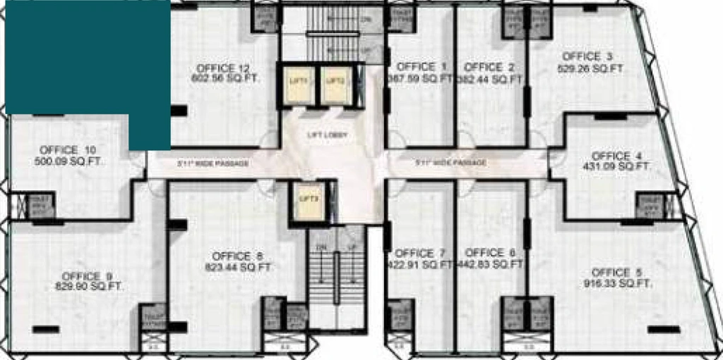 Floor Plan of Skyblu 72 Corp in Andheri East, Mumbai - Image 279090
