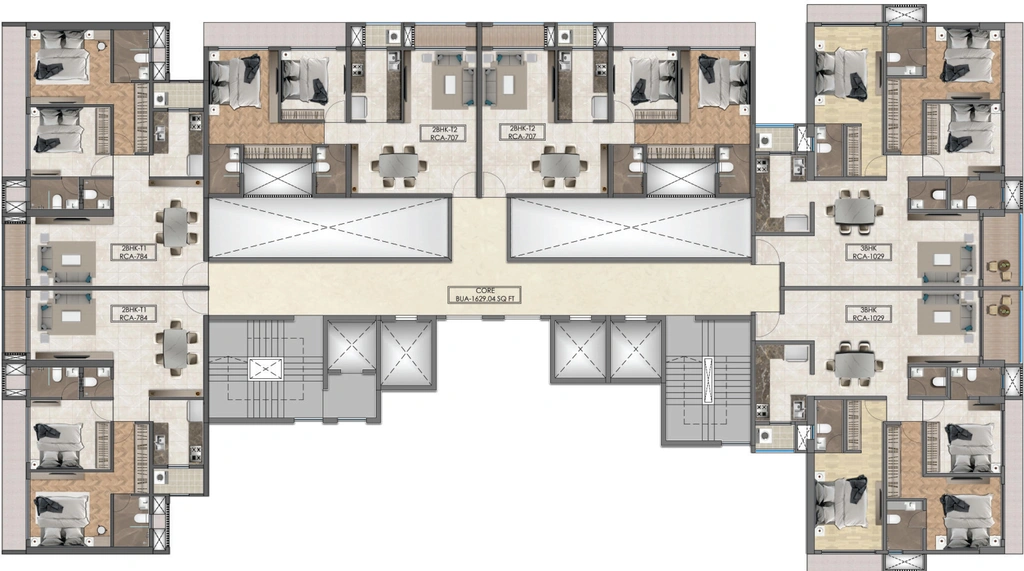 Floor Plan of Jha Sky Vista in Bhayandar West, Thane - Image 279861