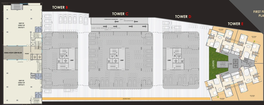 Floor Plan of Commercial R Sandesh Officers Enclave in Manish Nagar, Nagpur - Image 280084