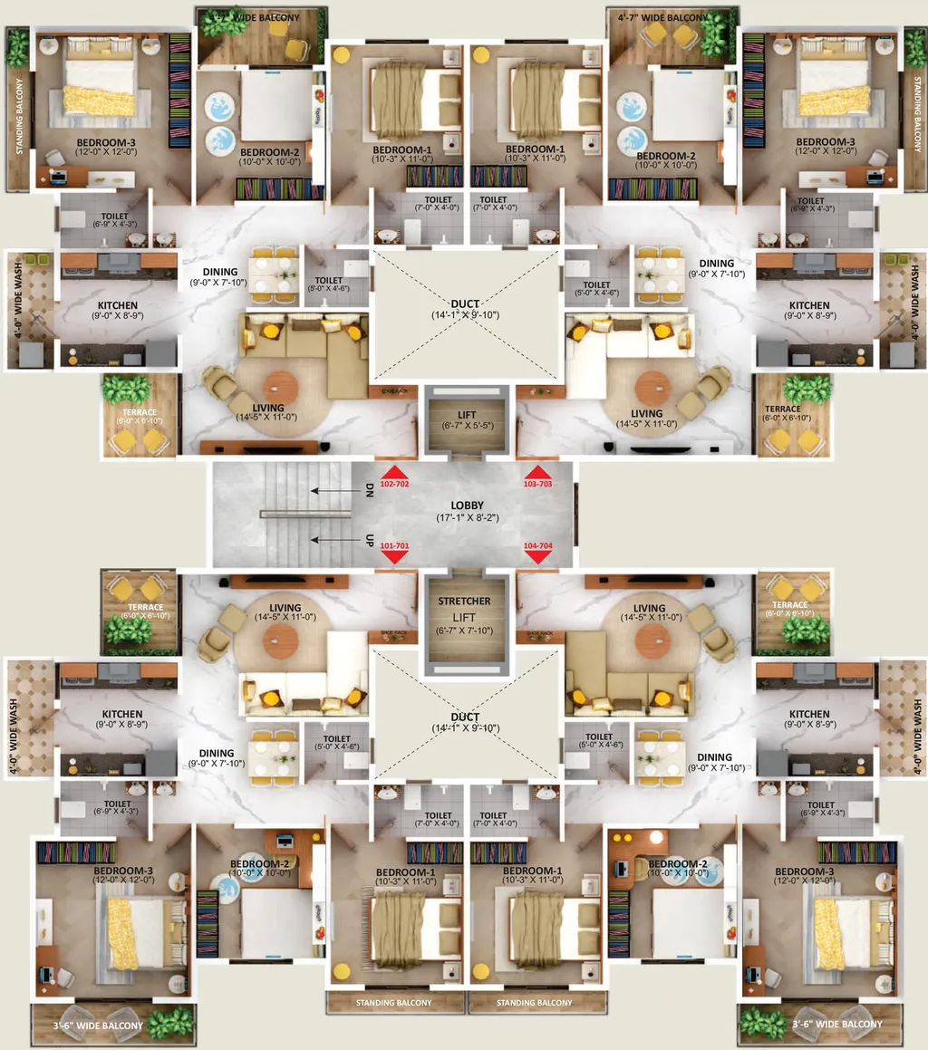 Floor Plan of Elite Park View 28 in Wardha Road, Nagpur - Image 280687