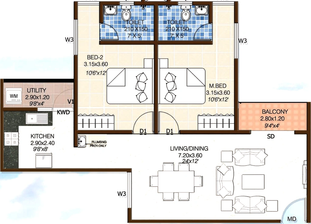 2 BHK Flat in Confident Symphony in Aluva, Kochi - Image 859617