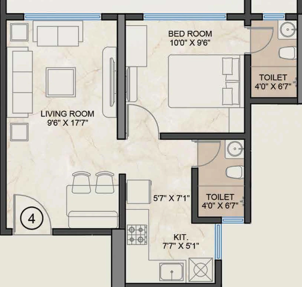 1 BHK Flat in Platinum Crest in Andheri West, Mumbai - Image 859723