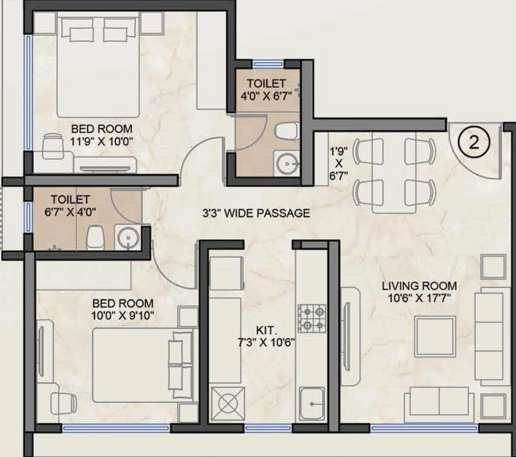 2 BHK Flat in Platinum Crest in Andheri West, Mumbai - Image 859724