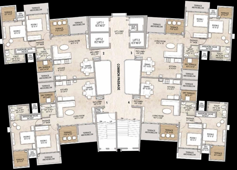 Floor Plan of Runal Gateway in Ravet, Pune - Image 10582