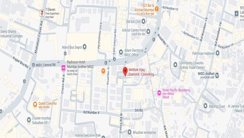 Location of Coworking Space in WeWork Vijay Diamond, Andheri East - Image 281685