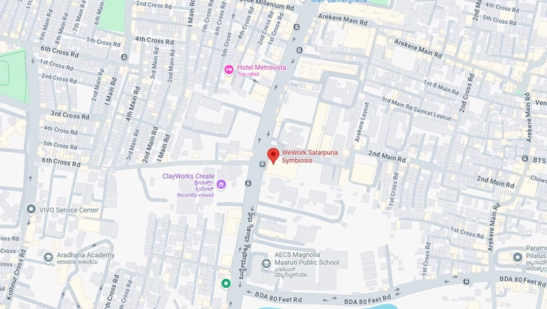 Location of Coworking Space in WeWork Salarpuria Symbiosis, Bannerghatta Main Road - Image 281784