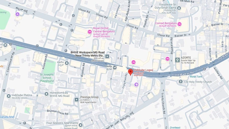 Location of Coworking Space in IndiQube Logos, MG Road - Image 284892
