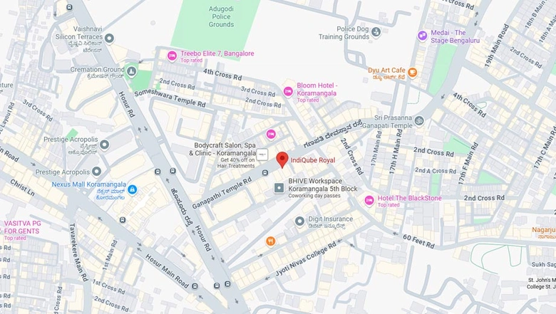 Location of Coworking Space in IndiQube Royal, Koramangala - Image 284971