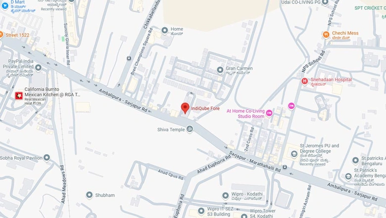 Location of Coworking Space in IndiQube Fore, Outer Ring Road - Image 285029
