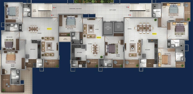 Floor Plan of Classic Indian Earth in Thrikkakara, Kochi - Image 283569