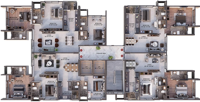 Floor Plan of United Prabhu Plaza in Malad West, Mumbai - Image 294265