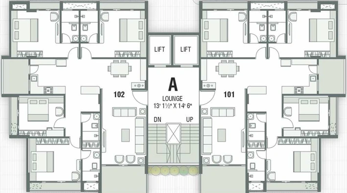 Floor Plan of Sahajanand Lotus in Manjalpur, Vadodara - Image 283722