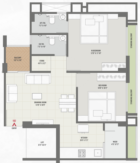 2 BHK Flat in Shyam Grace in Narolgam, Ahmedabad - Image 860749