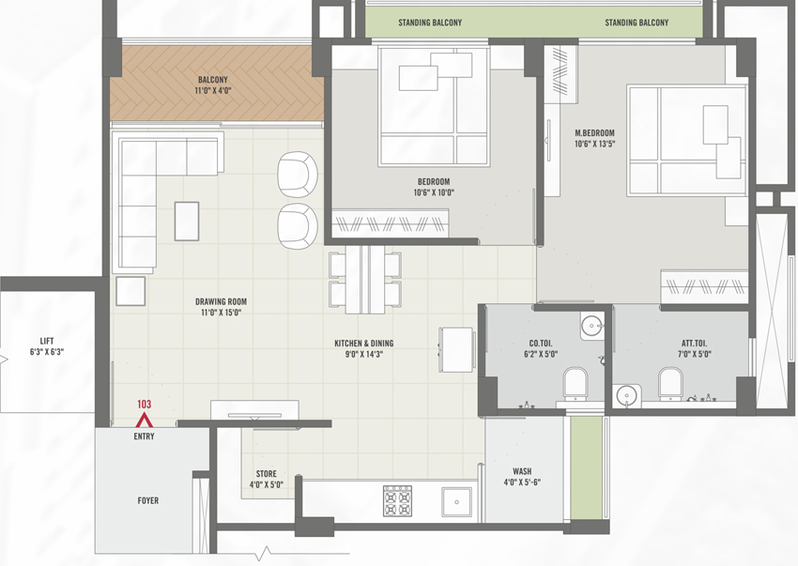 2 BHK Flat in Shyam Grace in Narolgam, Ahmedabad - Image 860750