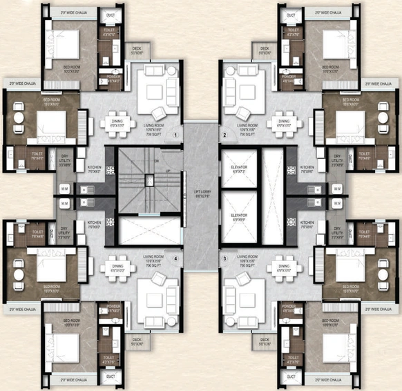 Floor Plan of Roswalt Raya in Chembur West, Mumbai - Image 284434