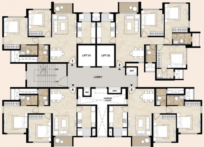 Floor Plan of Mahindra Marina 64 in Malad West, Mumbai - Image 285718