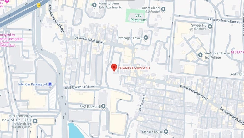 Location of Coworking Space in Cowrks Ecoworld 4D, Bellandur - Image 286741